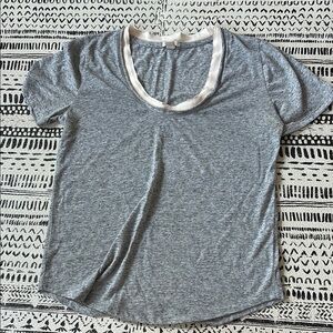 Gray Women's Tee with Ribbon Trim
